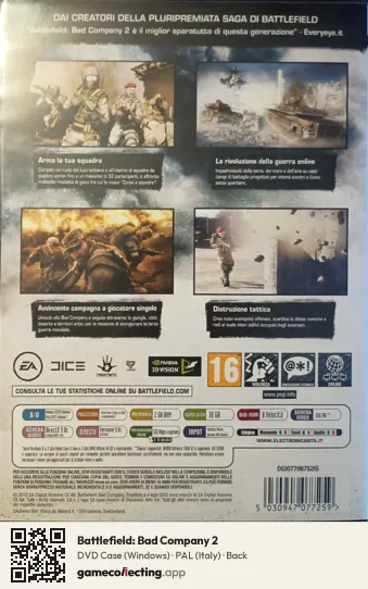 Battlefield: Bad Company 2 Computer, Italy box back