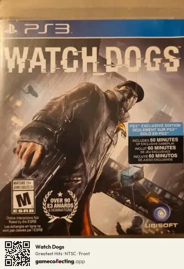 Watch Dogs PlayStation 3, NTSC box front