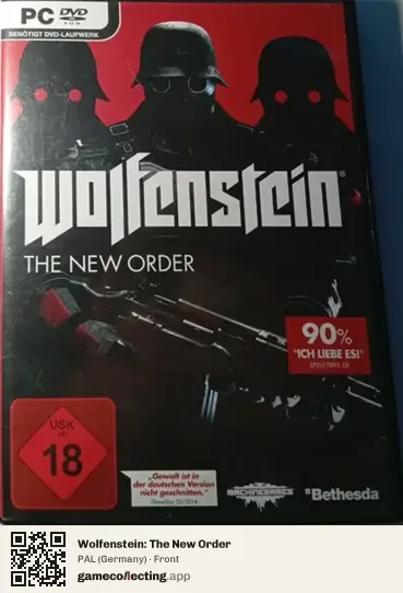 Wolfenstein: The New Order Computer, Germany box front
