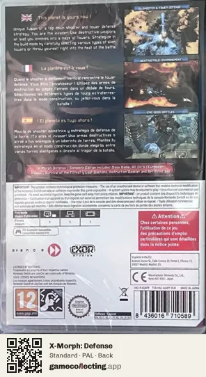 X-Morph: Defense Nintendo Switch, PAL box back