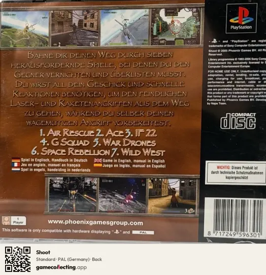 Shoot PlayStation, Germany box back