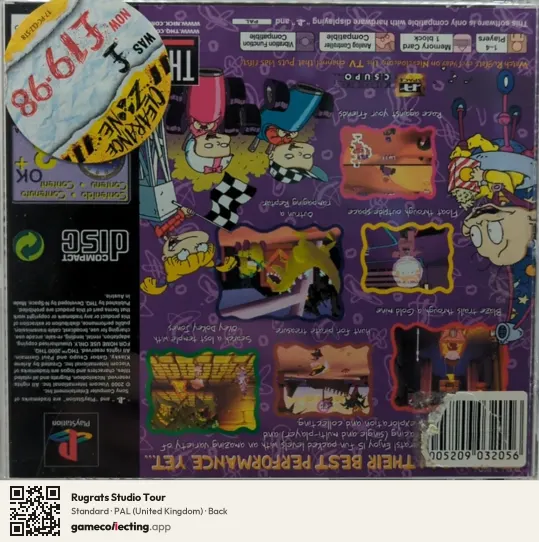 Rugrats Studio Tour PlayStation, United Kingdom box back
