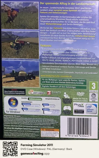 Farming Simulator 2011 Computer, Germany box back