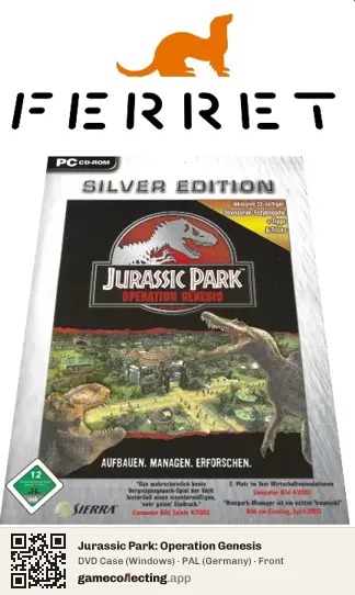 Jurassic Park: Operation Genesis Computer, Germany box front