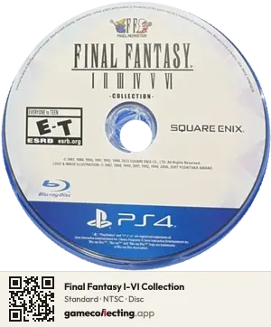 Final Fantasy I-VI Collection PlayStation 4, NTSC disc