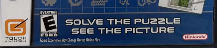 Picross DS, the ESRB box on its front