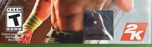 WWE 2K15, the ESRB box on its front