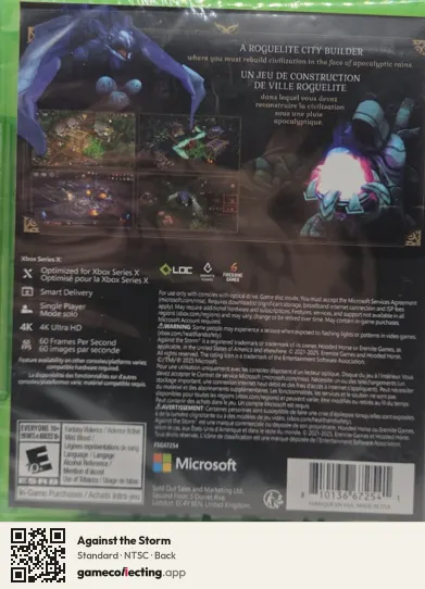 Against the Storm Xbox Series X, NTSC box back