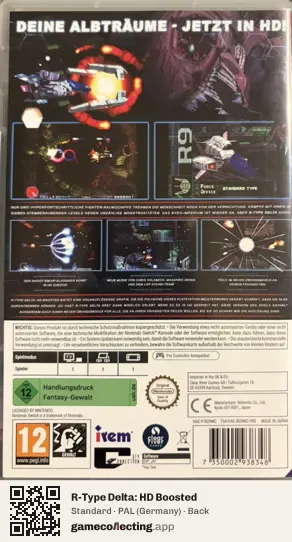 R-Type Delta: HD Boosted Nintendo Switch, Germany box back