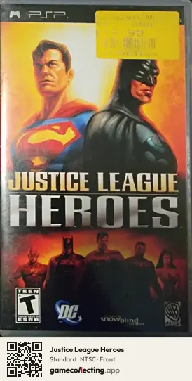 Justice League Heroes PlayStation Portable, NTSC box front