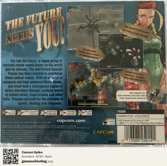 Cannon Spike Sega Dreamcast, NTSC box back