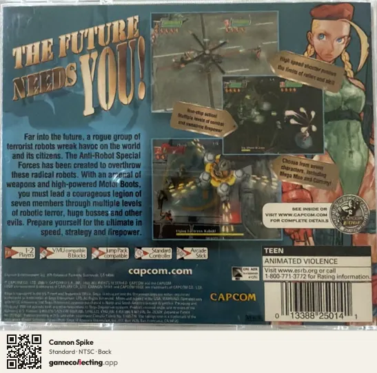 Cannon Spike Sega Dreamcast, NTSC box back
