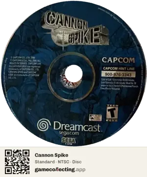 Cannon Spike Sega Dreamcast, NTSC disc