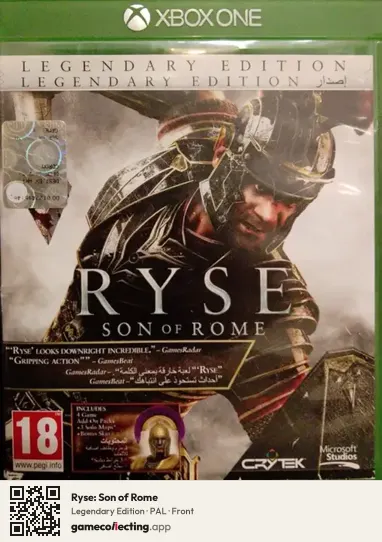 Ryse: Son of Rome Xbox One, PAL box front