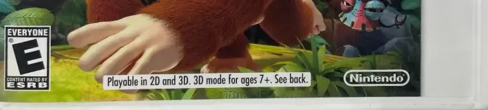 Donkey Kong Country Returns 3D, the ESRB box on its front