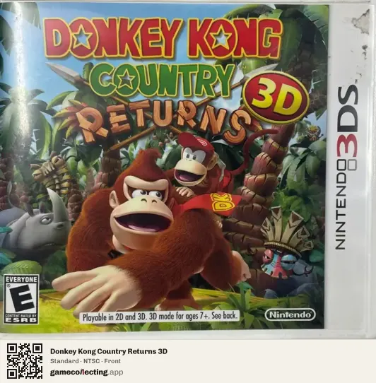 Donkey Kong Country Returns 3D Nintendo 3DS, NTSC box front