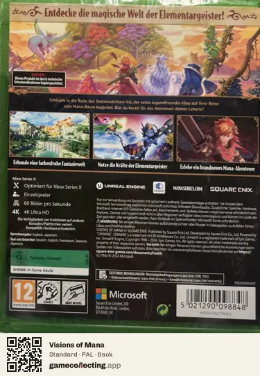 Visions of Mana Xbox Series X, PAL box back