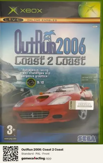 OutRun 2006: Coast 2 Coast Xbox, PAL box front