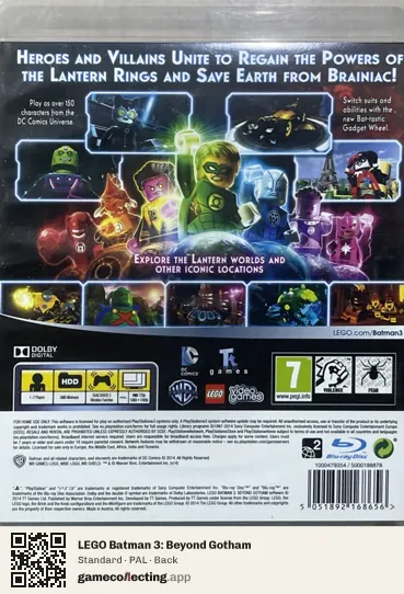 LEGO Batman 3: Beyond Gotham PlayStation 3, PAL box back