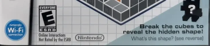 Picross 3D, the ESRB box on its front