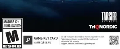 Reanimal, the ESRB box on its front