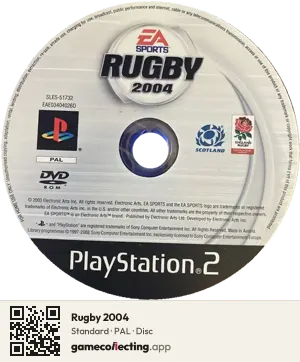 Rugby 2004 PlayStation 2, PAL disc