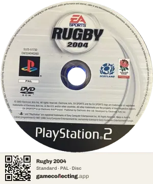 Rugby 2004 PlayStation 2, PAL disc