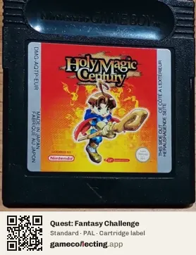 Quest: Fantasy Challenge Game Boy Color, PAL cartridge label