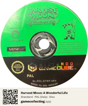Harvest Moon: A Wonderful Life Nintendo GameCube, PAL disc