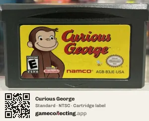 Curious George Game Boy Advance, NTSC cartridge label