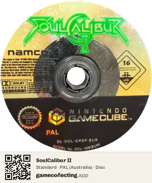 SoulCalibur II Nintendo GameCube, PAL disc