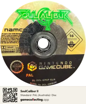 SoulCalibur II Nintendo GameCube, PAL disc