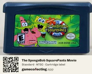 The SpongeBob SquarePants Movie Game Boy Advance, NTSC cartridge label