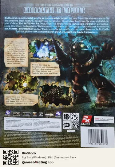 BioShock Computer, Germany box back
