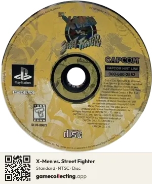 X-Men vs. Street Fighter PlayStation, NTSC disc
