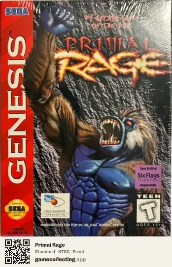 Primal Rage Sega Mega Drive / Genesis, NTSC box front
