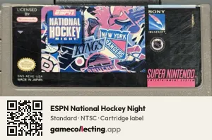ESPN National Hockey Night Super Nintendo Entertainment System, NTSC cartridge label