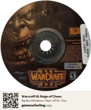 Warcraft III: Reign of Chaos Computer, NTSC disc