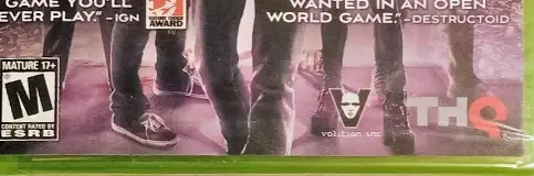 Saints Row: The Third, the ESRB box on its front