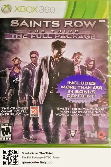 Saints Row: The Third Xbox 360, NTSC box front