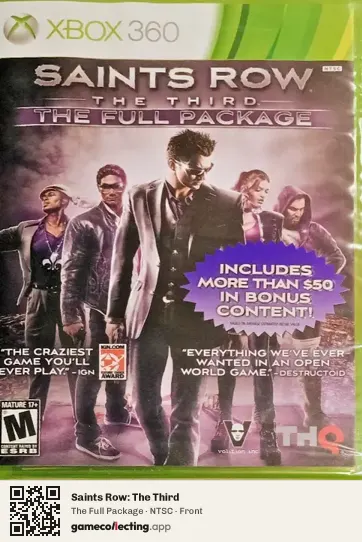 Saints Row: The Third Xbox 360, NTSC box front