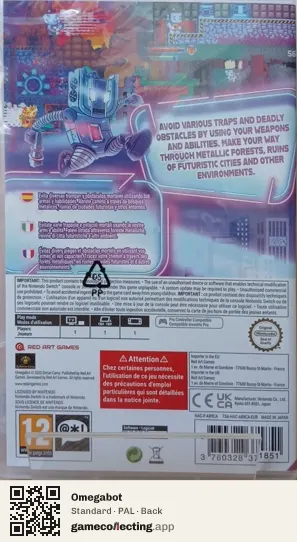 Omegabot Nintendo Switch, PAL box back