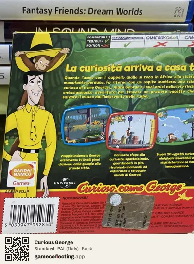 Curious George Game Boy Advance, Italy box back