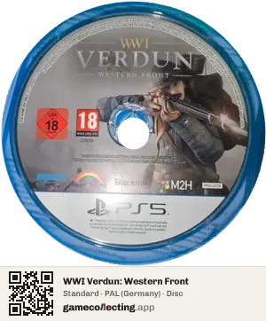 WWI Verdun: Western Front PlayStation 5, PAL disc