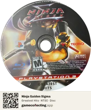 Ninja Gaiden Sigma PlayStation 3, NTSC disc