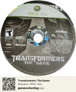 Transformers: The Game Xbox 360, NTSC disc