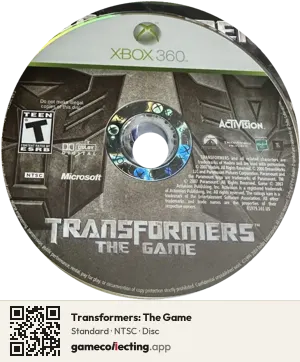Transformers: The Game Xbox 360, NTSC disc