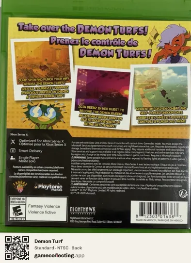 Demon Turf Xbox Series X, NTSC box back