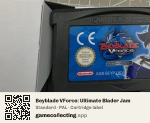 Beyblade VForce: Ultimate Blader Jam Game Boy Advance, PAL cartridge label