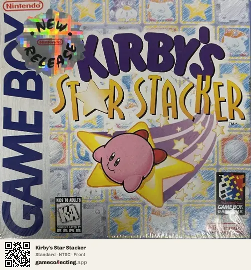 Kirby's Star Stacker Game Boy, NTSC box front